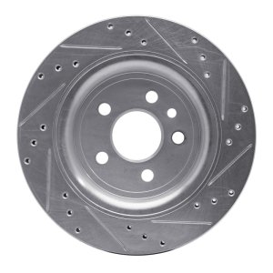 Volvo V60 Brake Rotor (1) - Rear Left - R1 Concepts - Drilled & Slotted - Silver - `07-`18